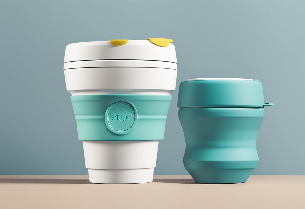 The Stojo S1 Collapsible Cup unfolds from a compact disc shape, revealing a 12 oz capacity and silicone sleeve. It's leak-proof, BPA-free, and microwave safe. Perfect for on-the-go hydration