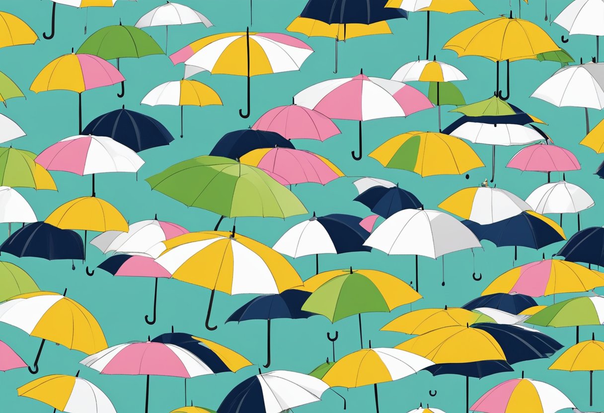 A golf umbrella being customized with a unique design through printing process