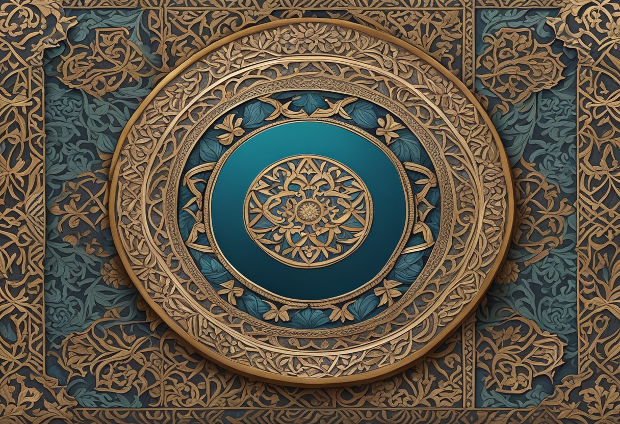 A collection of intricately carved wood crafted Islamic corporate gifts displayed on a richly patterned oriental rug