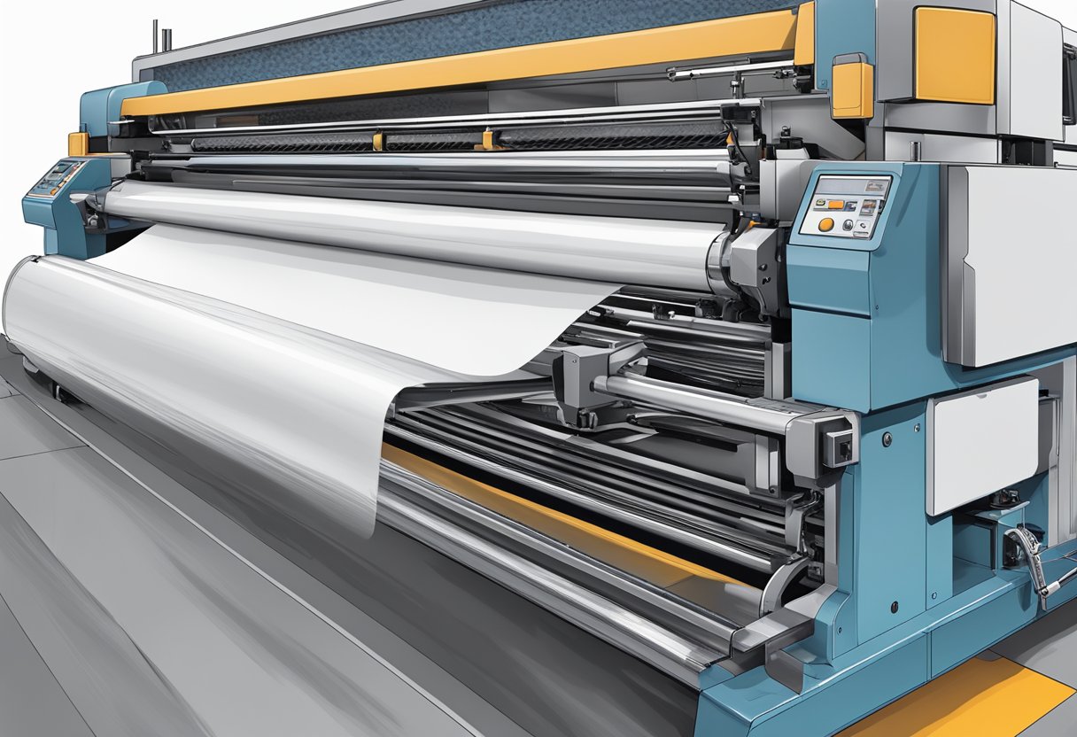 A tumbler printing machine in action, with paper and ink visible, creating a custom design