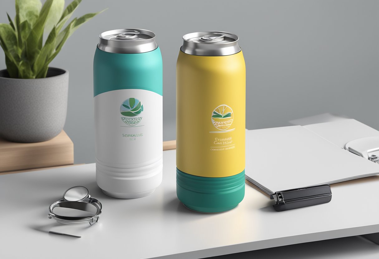 A 350ml collapsible corporate gift on a clean, modern desk with branding visible