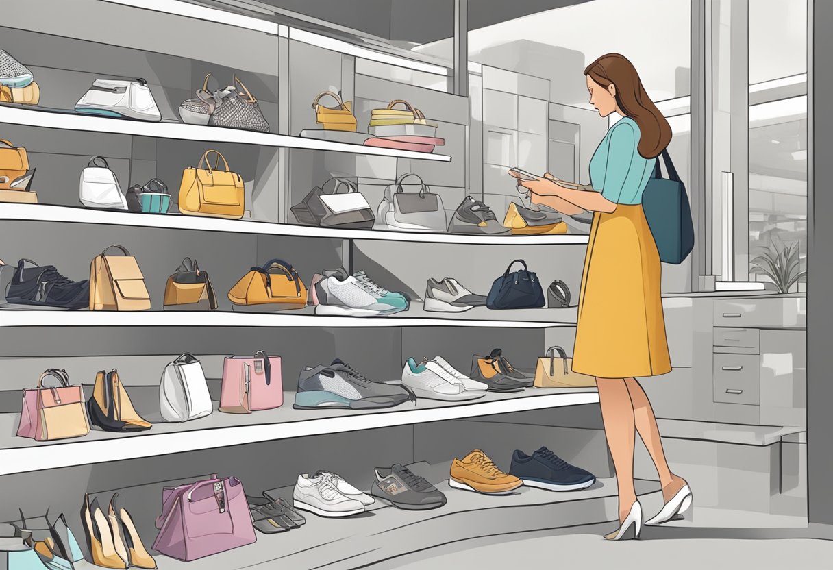 A person carefully choosing high-quality corporate gifts from a display of elegant items
