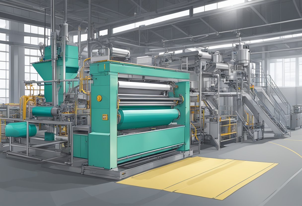 A machine customizes spunbond bags with various applications in a factory setting