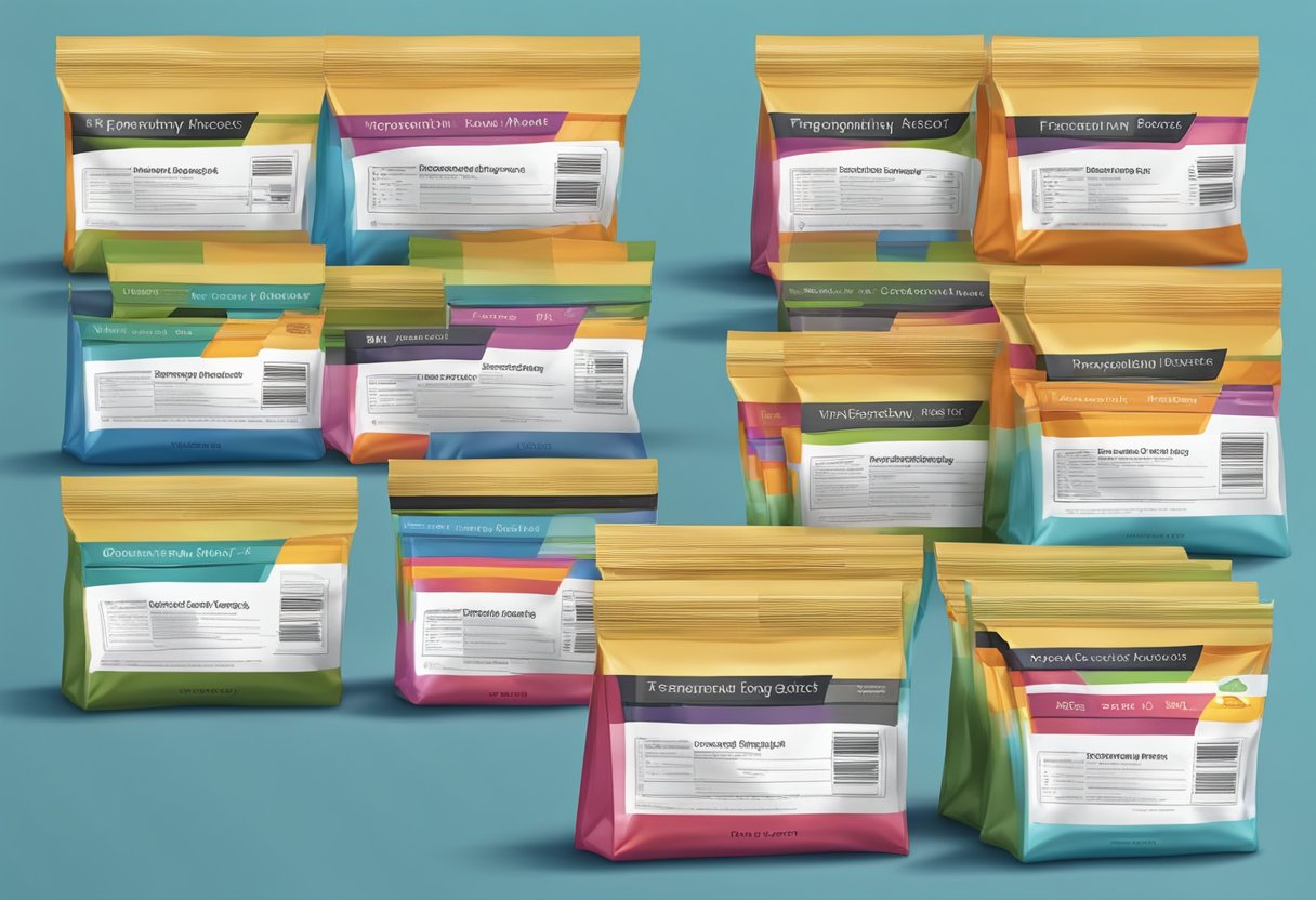 A stack of colorful spunbond bags arranged neatly with a "Frequently Asked Questions" label on top