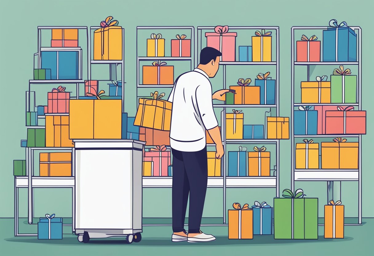 A person choosing corporate gifts for international shipping