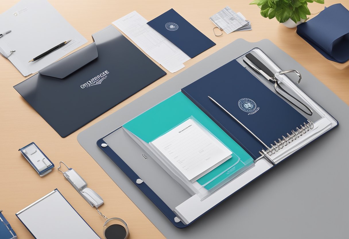 A sleek string-tie plastic folder with customised corporate gifts displayed in a Singapore setting
