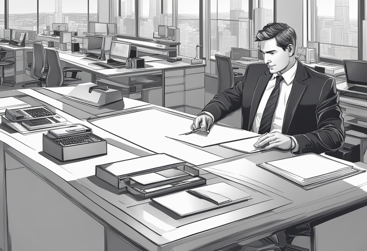 A designer engraves corporate gifts in a sleek, modern office setting