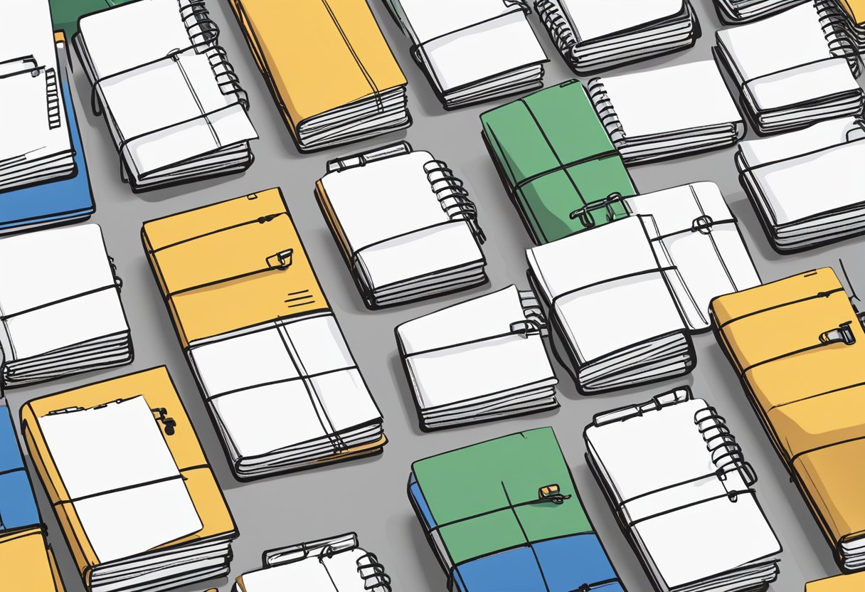 A stack of "Frequently Asked Questions" notebooks sits on a desk, ready for distribution