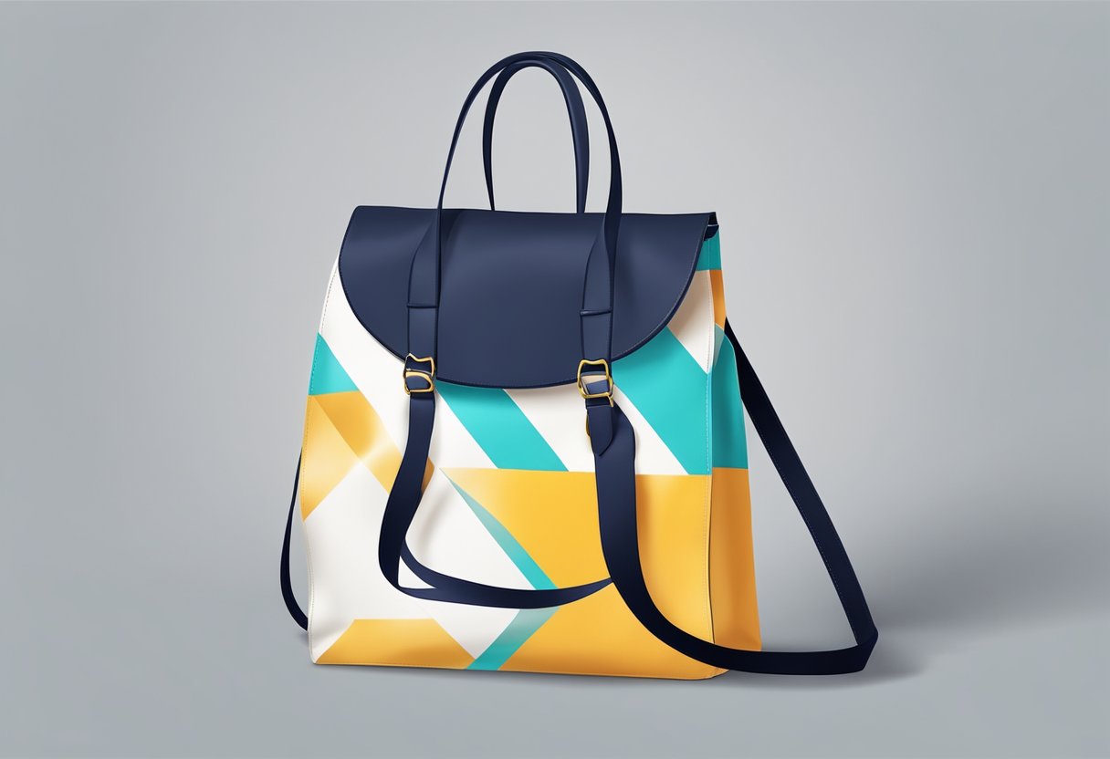A printed bag with a visible logo is placed on a clean, flat surface