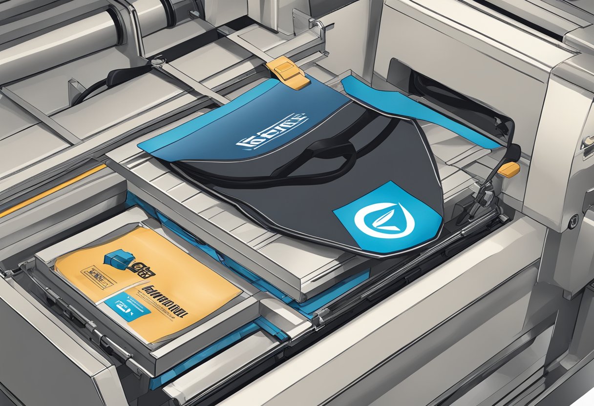 A bag being printed with a logo using branding techniques