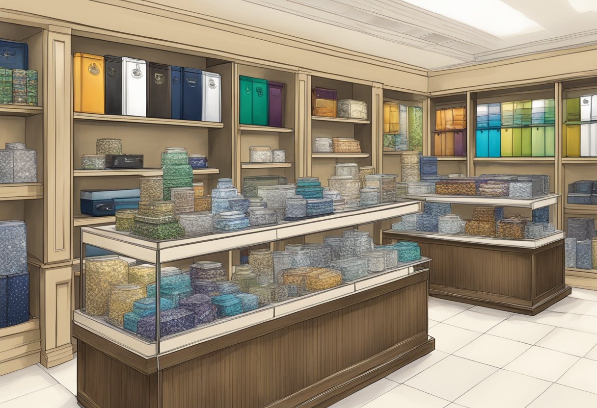 A display of premium corporate gifts at SSEOWW Pen Gift Shop