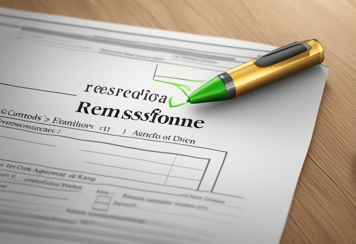The end of "Remessa Conforme" is symbolized by a checkmark on a document, signifying completion and approval