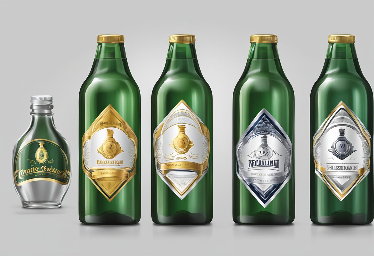 A bottle with a printed logo displayed prominently