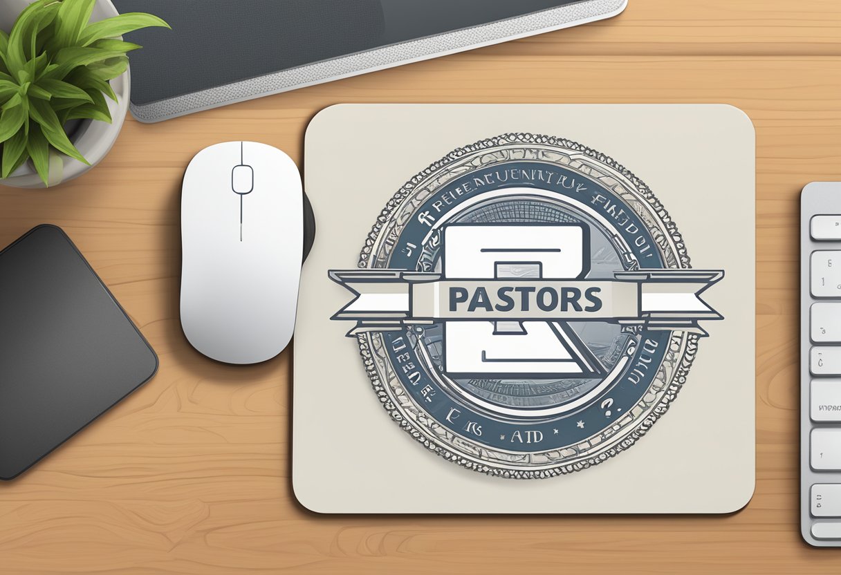 A mousepad with "Frequently Asked Questions" text and custom printing