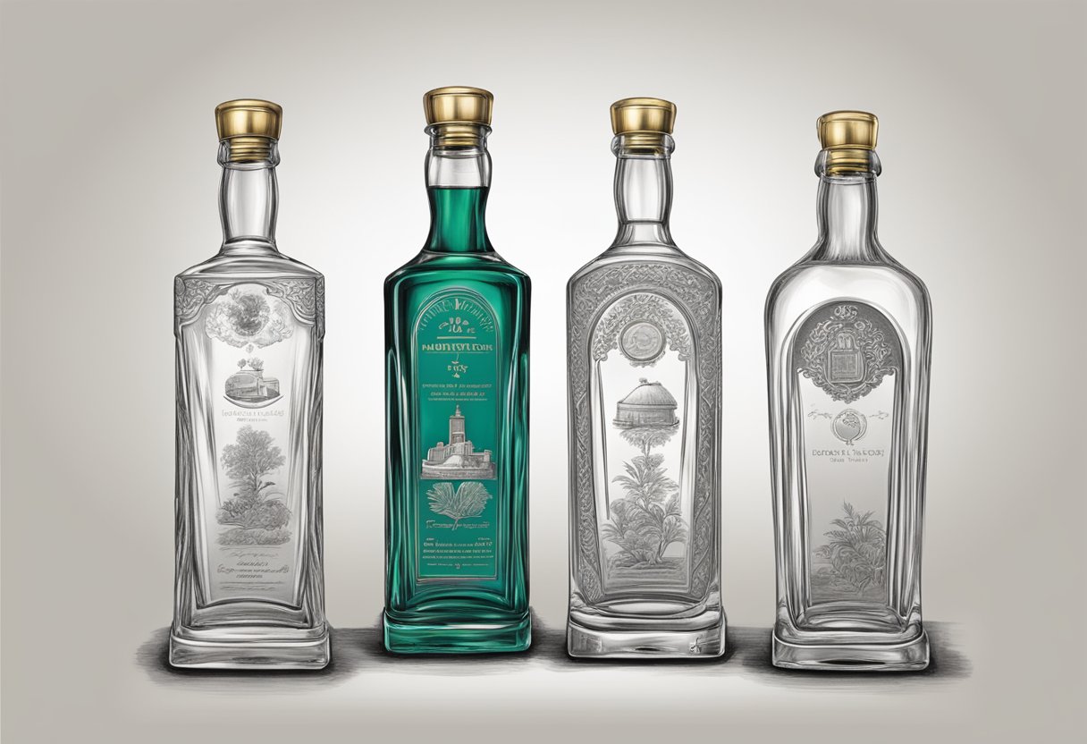 A table displays engraved bottle corporate gifts