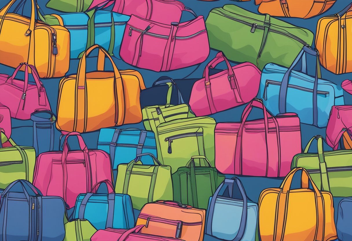 A vibrant, durable polyester foldable bag unfolds against a backdrop of various items being effortlessly packed inside, showcasing its spaciousness and versatility
