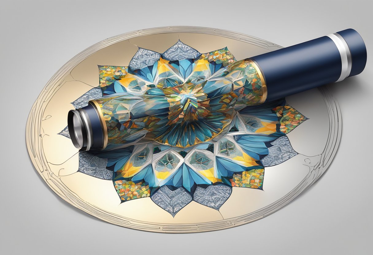 A kaleidoscope corporate gift rotates, revealing customized patterns and colors
