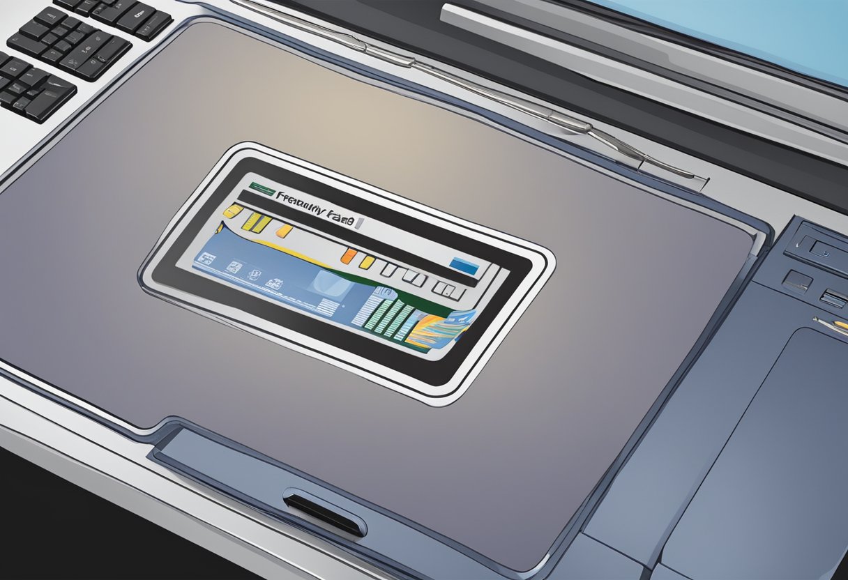A computer mouse pad with "Frequently Asked Questions" logo being printed by a machine