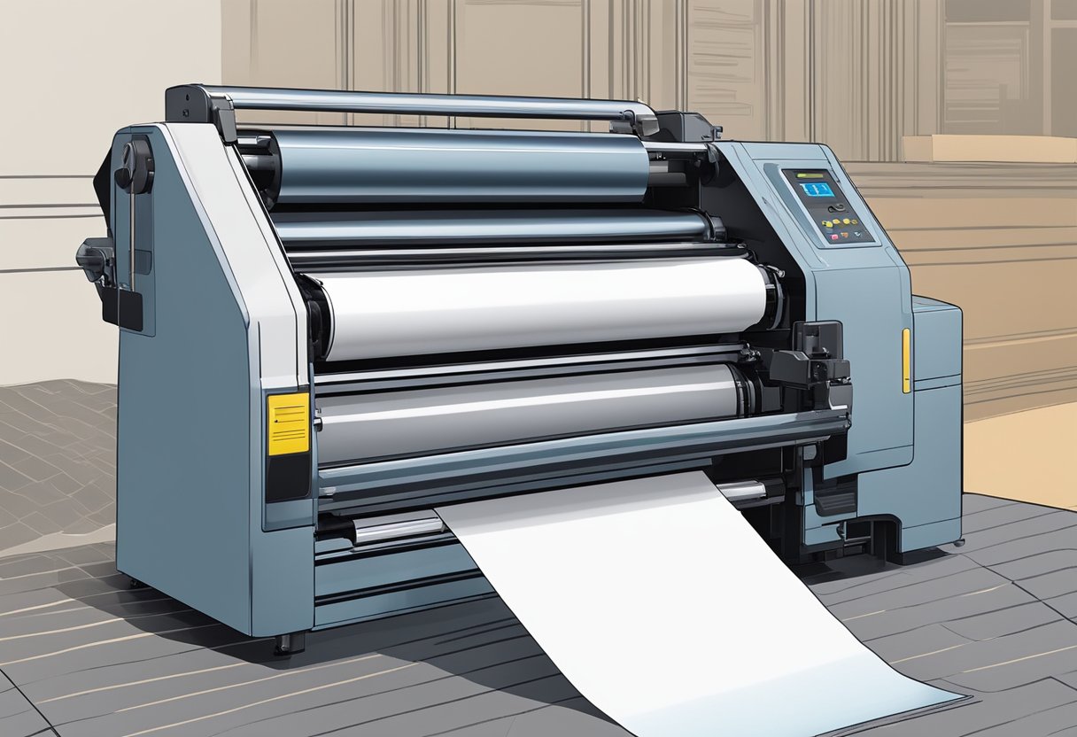 A voucher printer feeds paper through rollers, transferring ink onto the surface to create a printed voucher