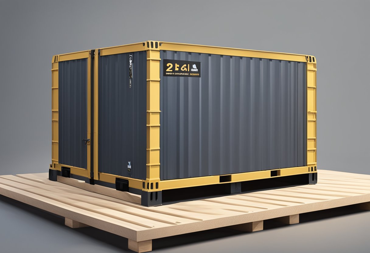 A sturdy box sits on a platform, showcasing its features