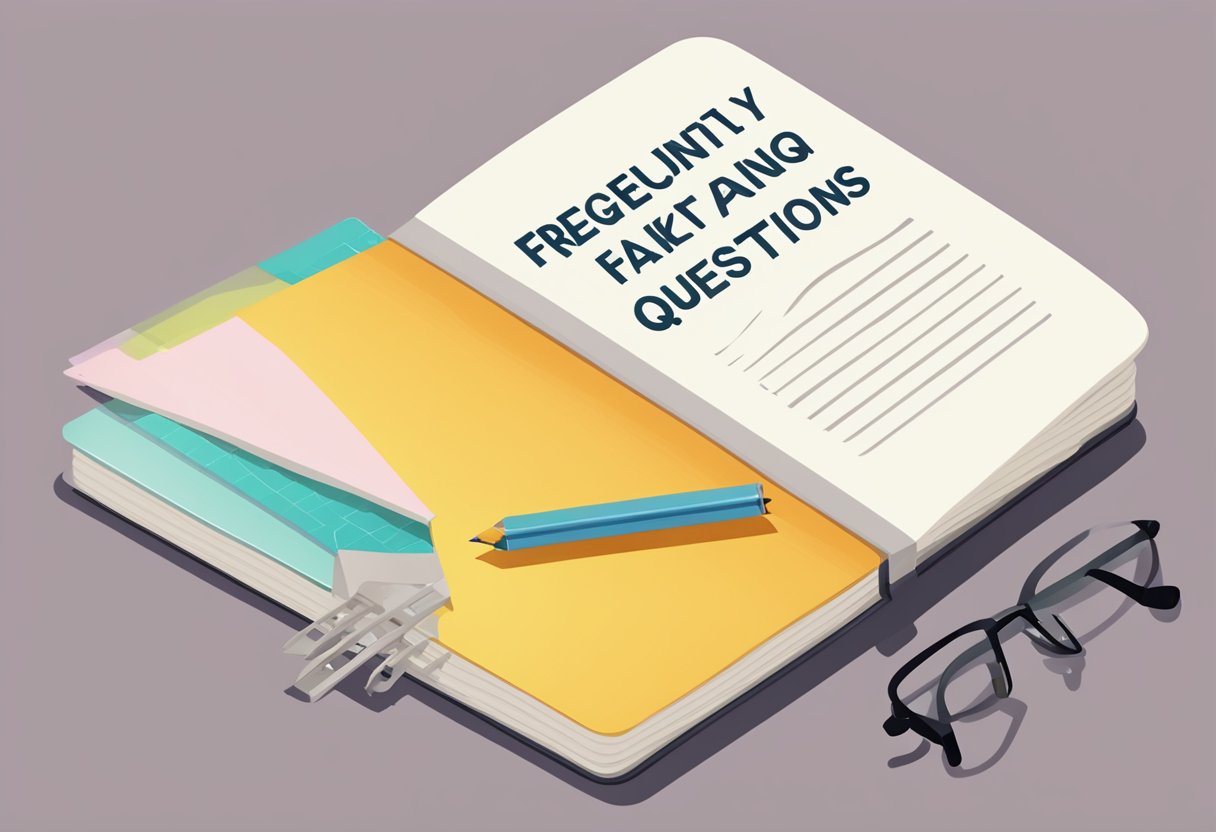 A notebook being printed with "Frequently Asked Questions" text on the cover