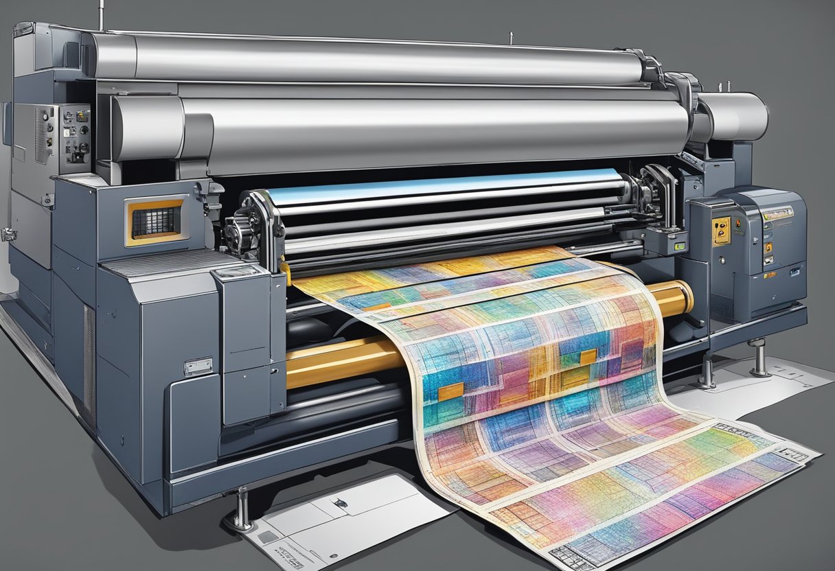 A printing machine rolls out scratch cards, with ink being applied and then scratched off to reveal hidden information