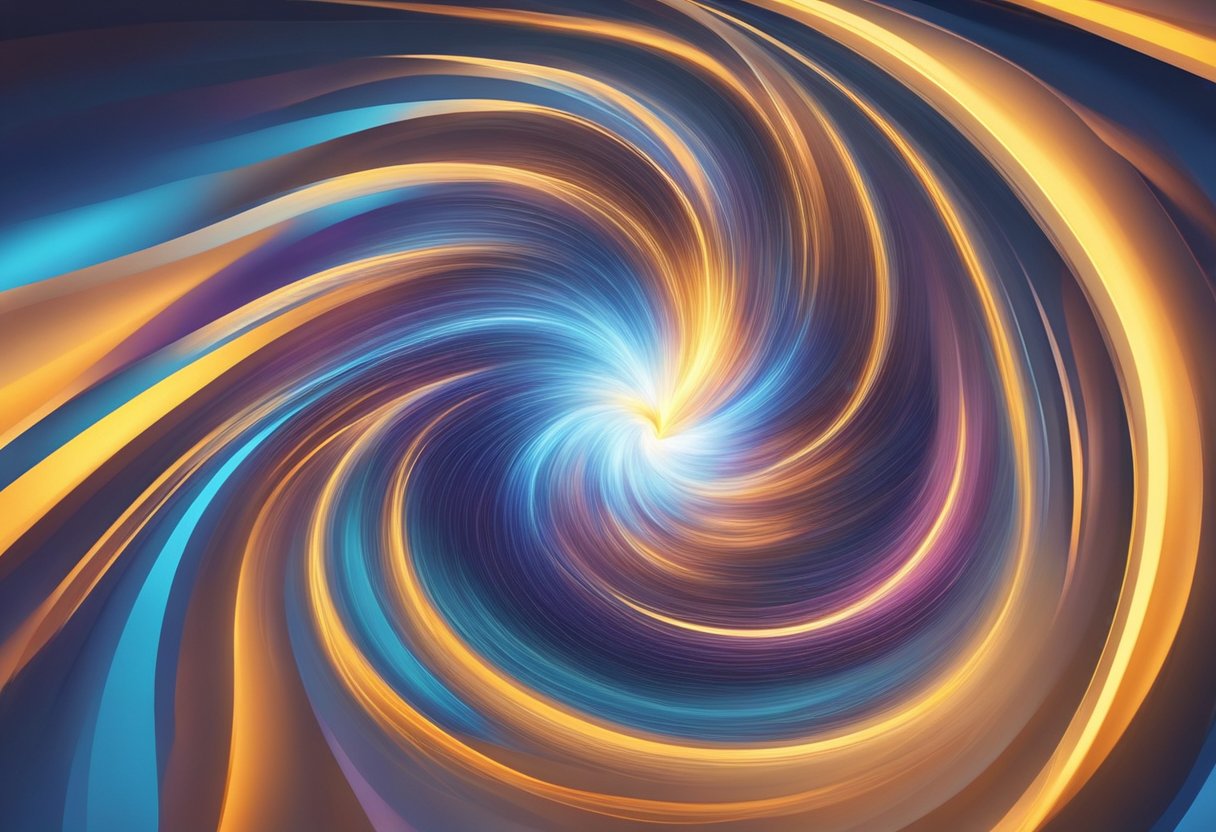 A bright, pulsating heart at the center of a swirling vortex of energy. Rays of light radiate outwards, creating a sense of warmth and vitality