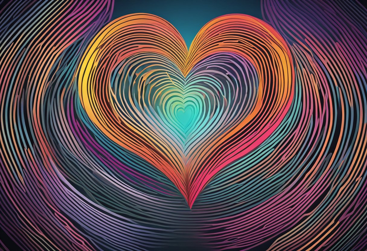 A heart-shaped center surrounded by vibrant, pulsating lines symbolizing the importance of understanding heart health