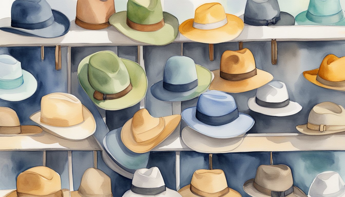 Hats drying on a rack, brushes and mild soap nearby.</p><p>Storage bins labeled for different hat types