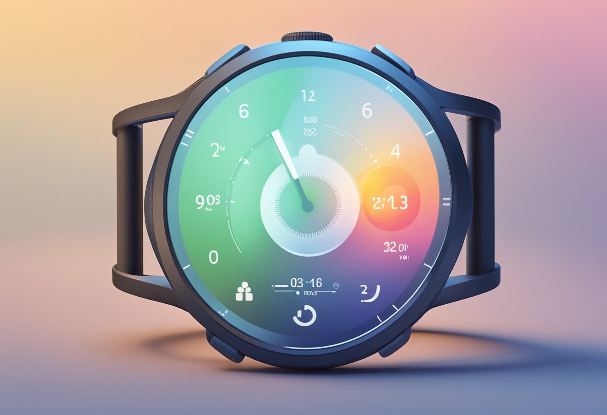 A heart rate monitor displays a stable resting heart rate of 60 beats per minute. The surrounding environment is calm and peaceful, with soft lighting and minimal distractions