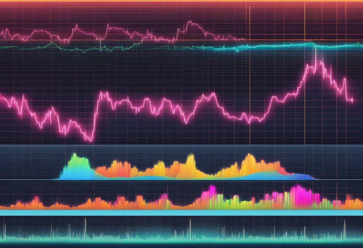 A heart rate monitor displays fluctuating beats