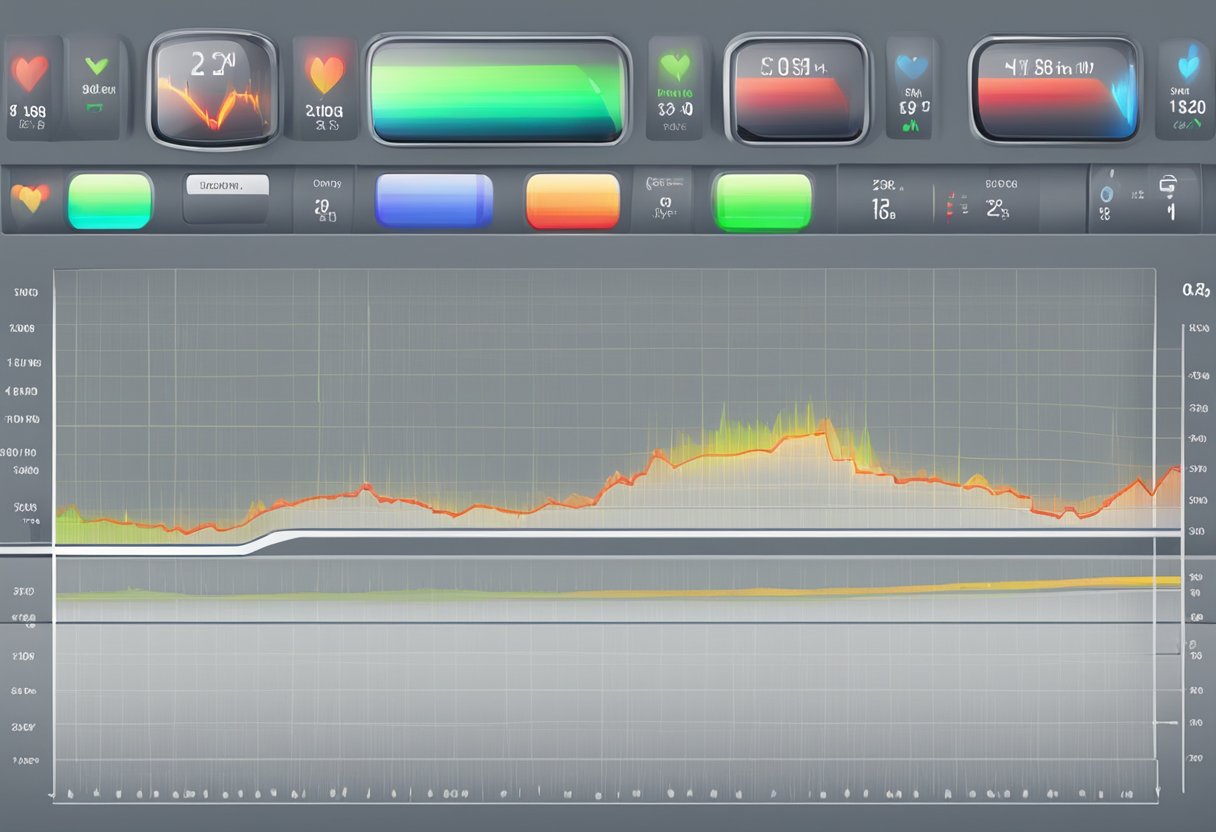 A heart rate monitor displaying a steady, regular pulse