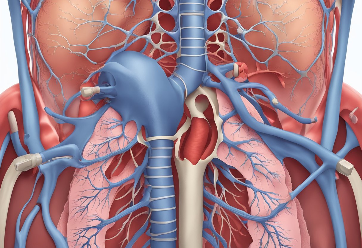 Blood flows from the body into the right atrium, through the tricuspid valve, into the right ventricle, then through the pulmonary valve into the pulmonary artery. From there, it travels to the lungs for oxygenation before returning to the
