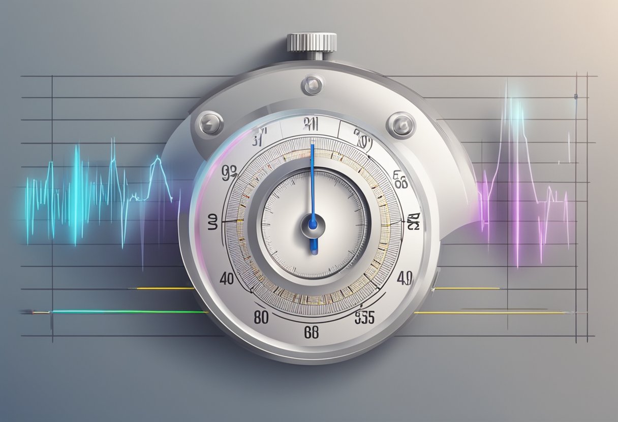The heart beats rapidly, measuring the beats per minute