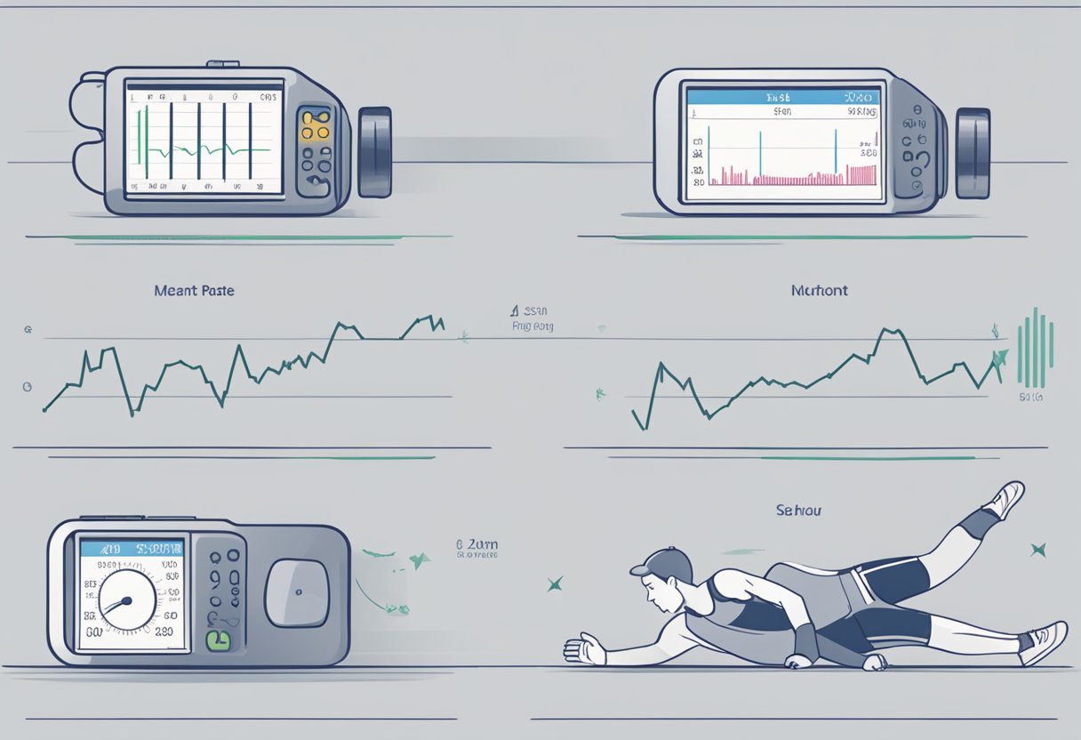 An athlete's heart rate monitor displays a steady, low number. The athlete is sitting or lying down, relaxed and at rest