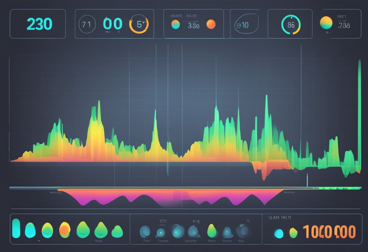 A heart rate monitor displaying a steady, regular pulse