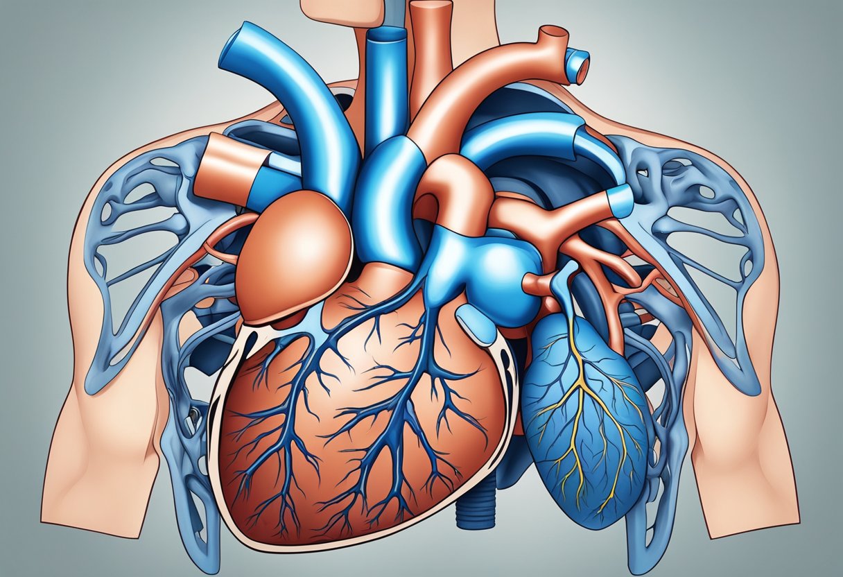 The heart is located in the chest cavity, between the lungs and slightly to the left of the midline of the body