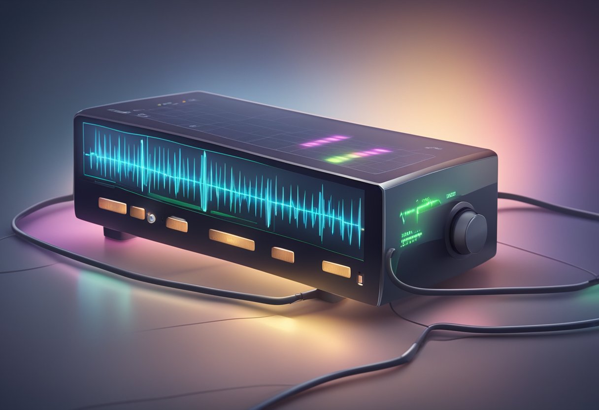 A pulsating heart monitor displays a rapid rhythm during stillness