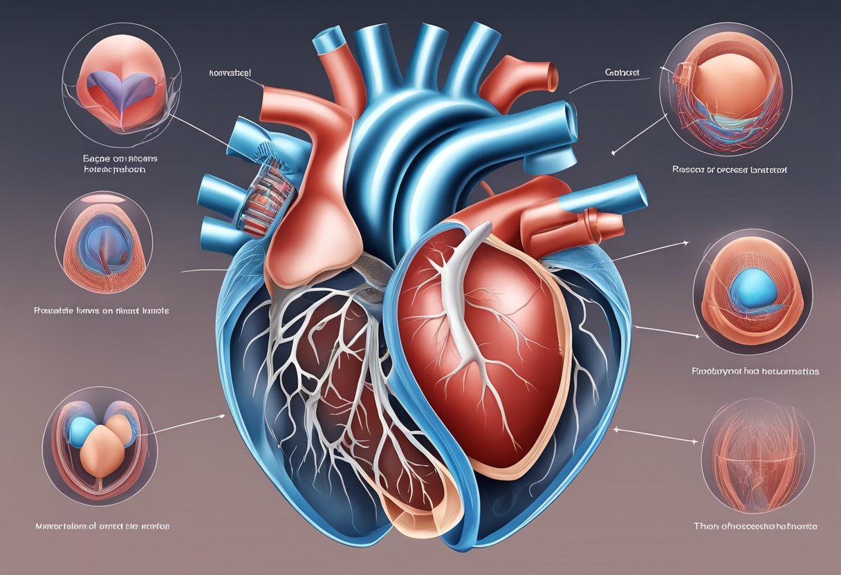 The heart valves open and close to regulate blood flow, resembling delicate flaps in a rhythmic dance within the heart chamber