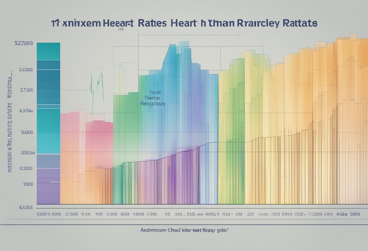 A chart displaying maximum heart rates by age groups