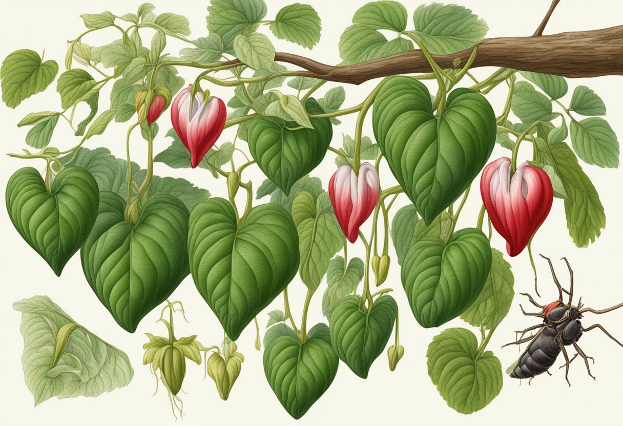 The bleeding heart vine is infested with pests and suffering from various problems