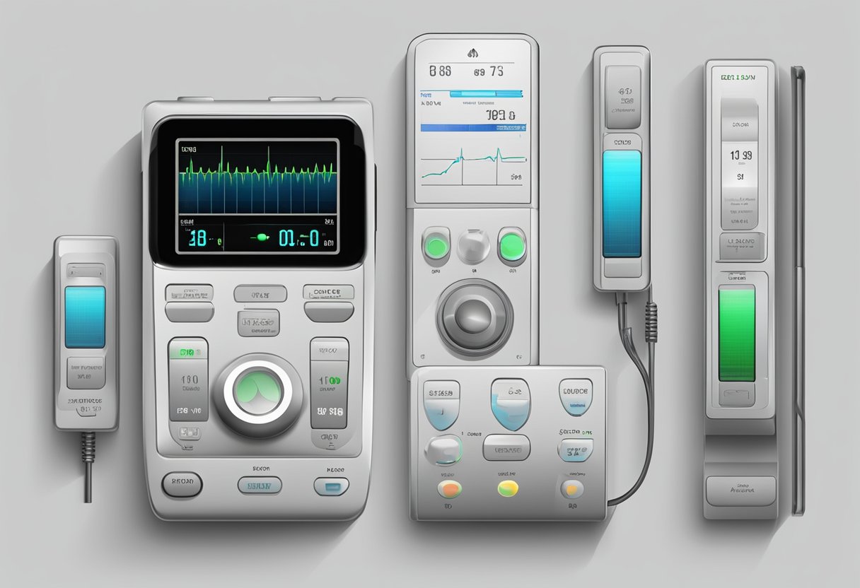 A heart rate monitor displays a steady, rhythmic pulse
