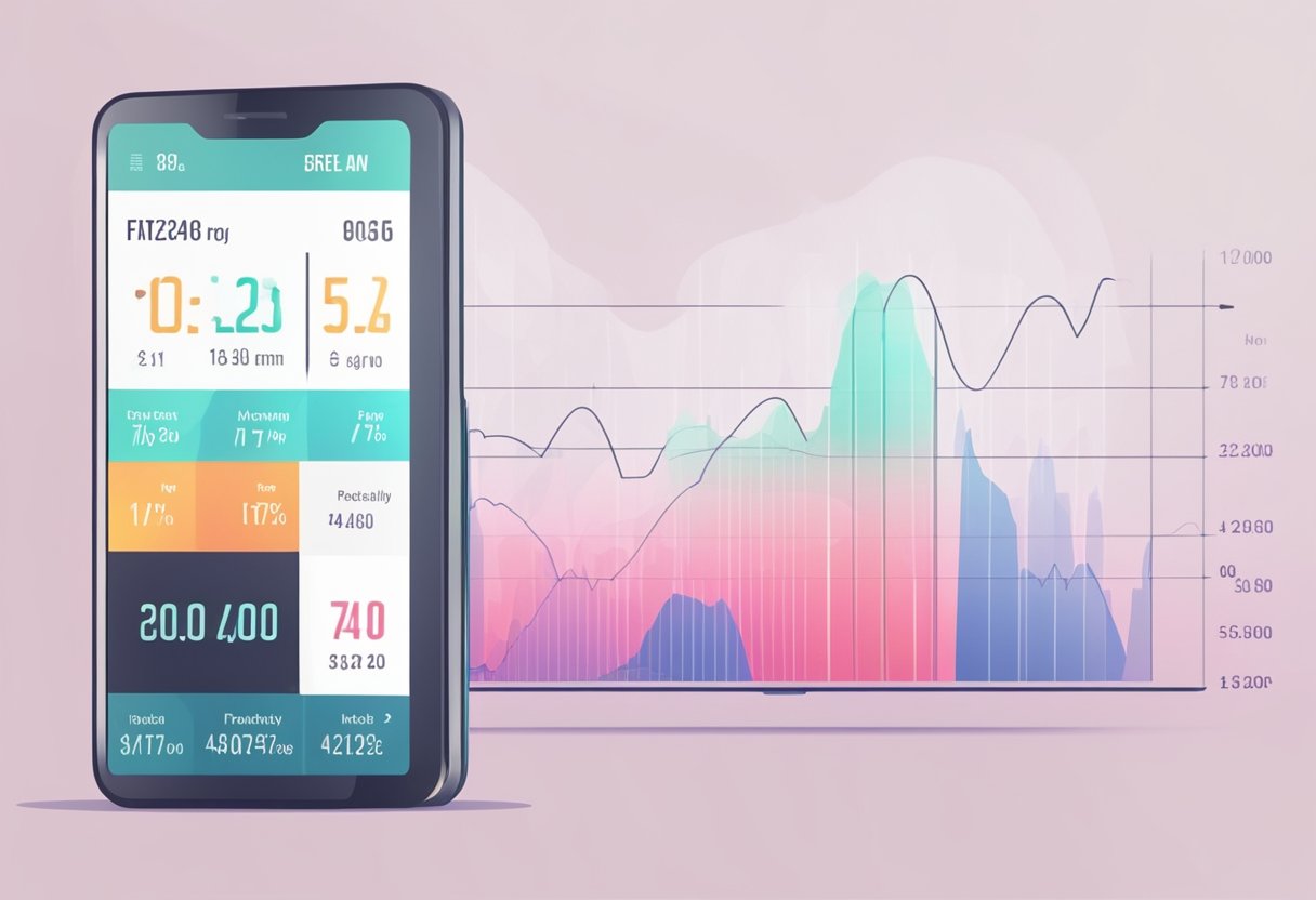 A heart rate monitor displays a steady and balanced fluctuation of heart rate variability, indicating a healthy range