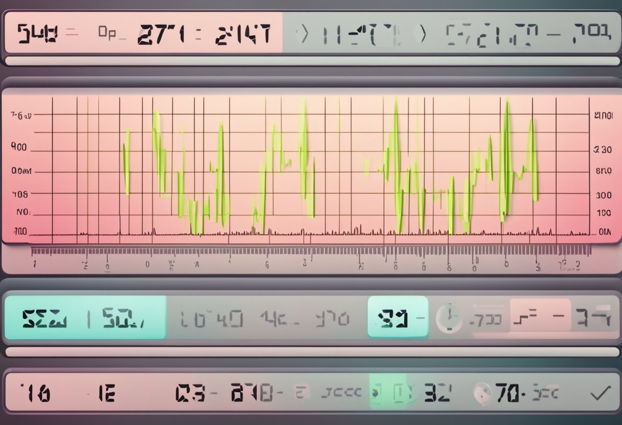 A heart rate monitor beeping rapidly, showing a high number on the display