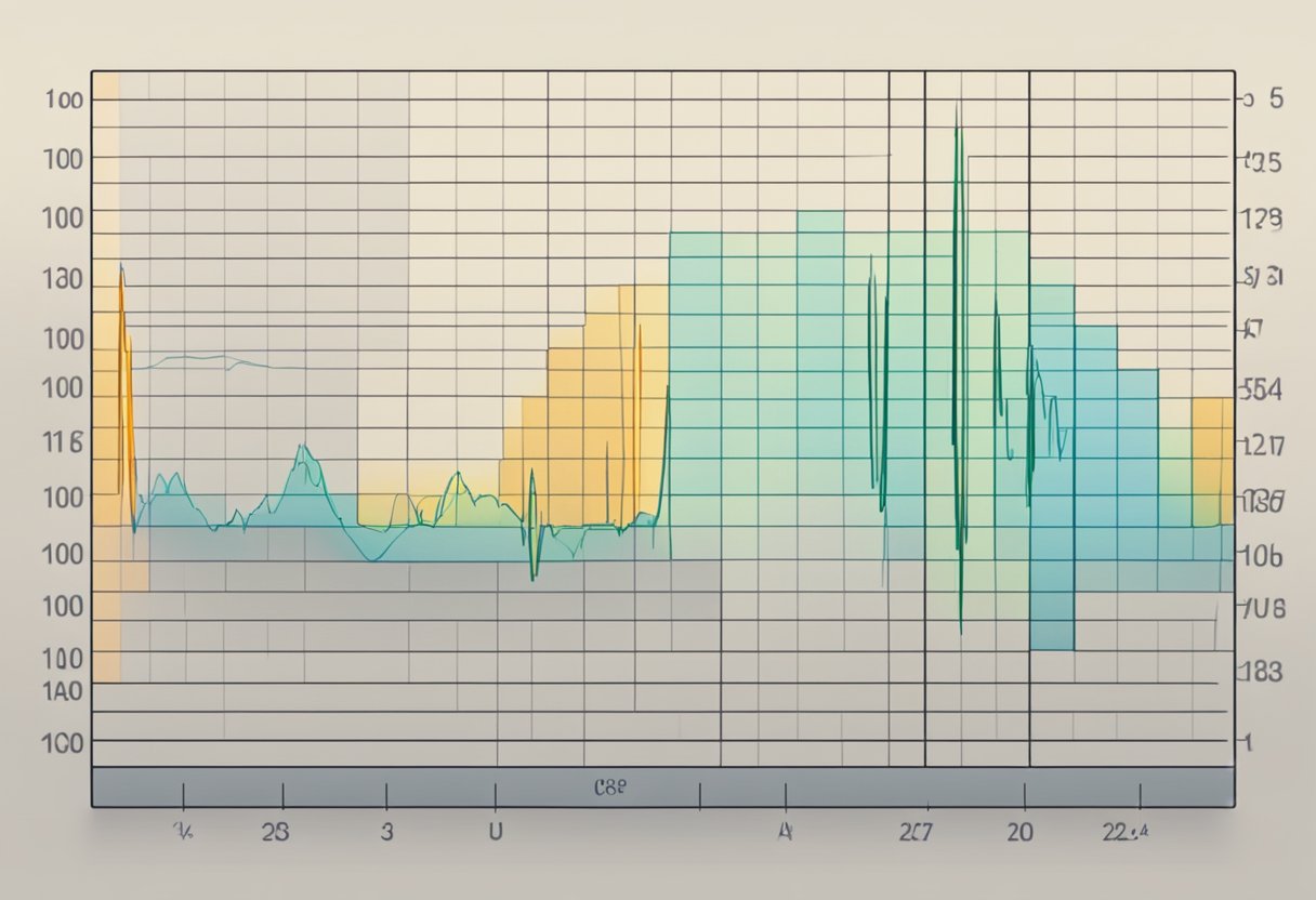 A heart rate monitor displays a steady, rhythmic pulse