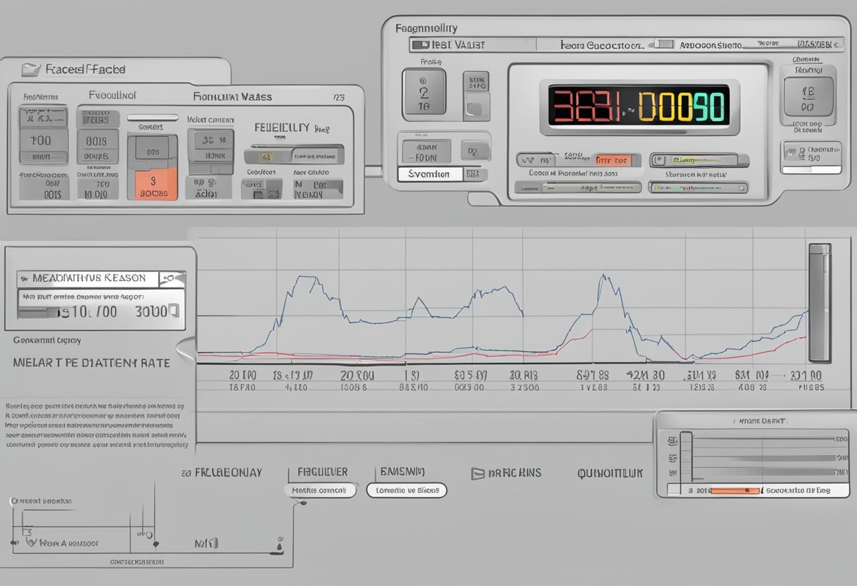 A heart rate monitor displaying the words "Frequently Asked Questions" and the maximum heart rate value