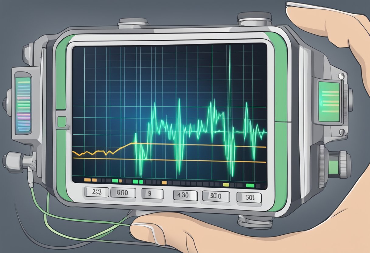 A heart rate monitor displays a steady, rhythmic pulse of 60-100 beats per minute, symbolizing a healthy resting heart rate