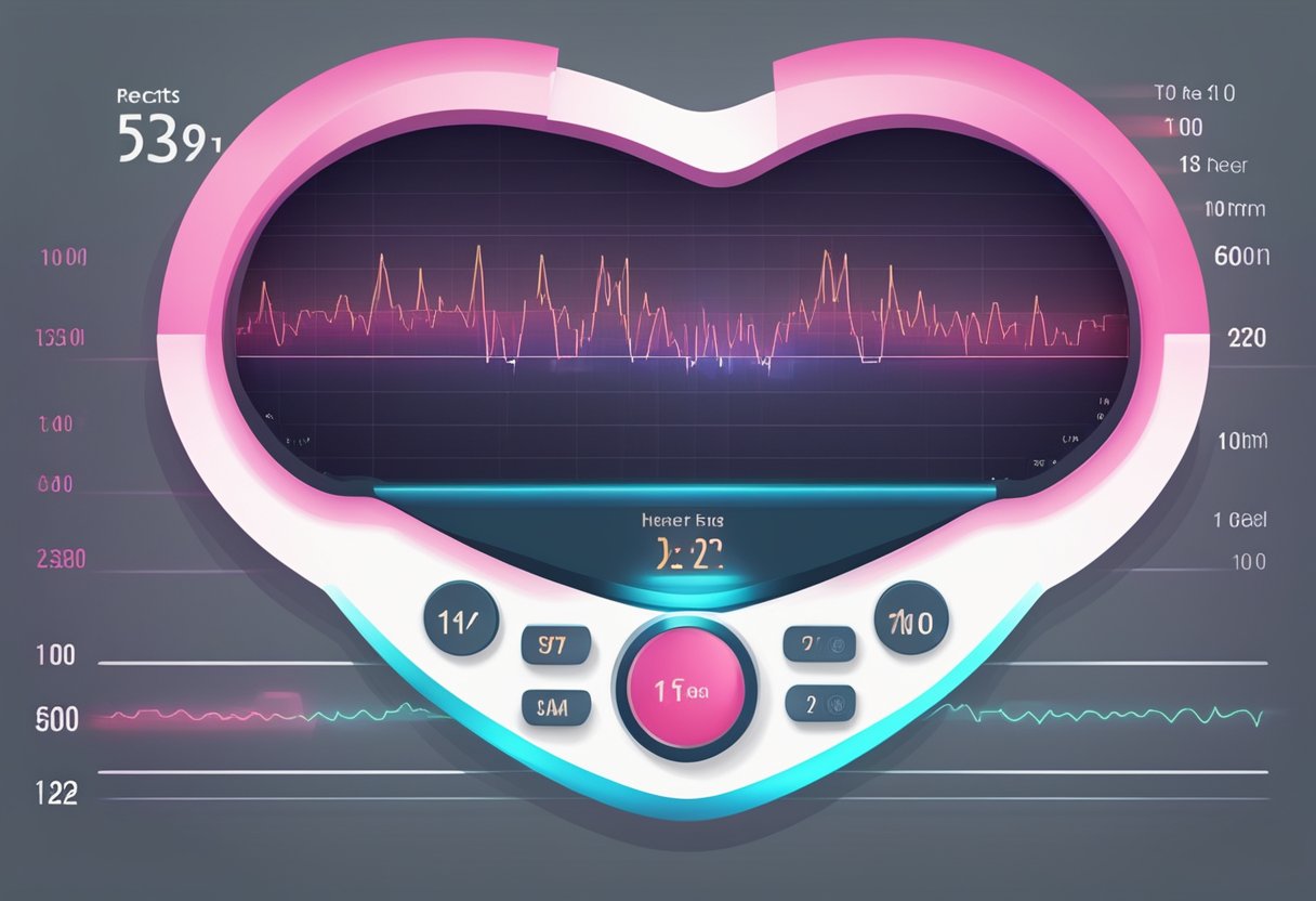 A heart rate monitor displays a steady, rhythmic pulse of 60 to 100 beats per minute