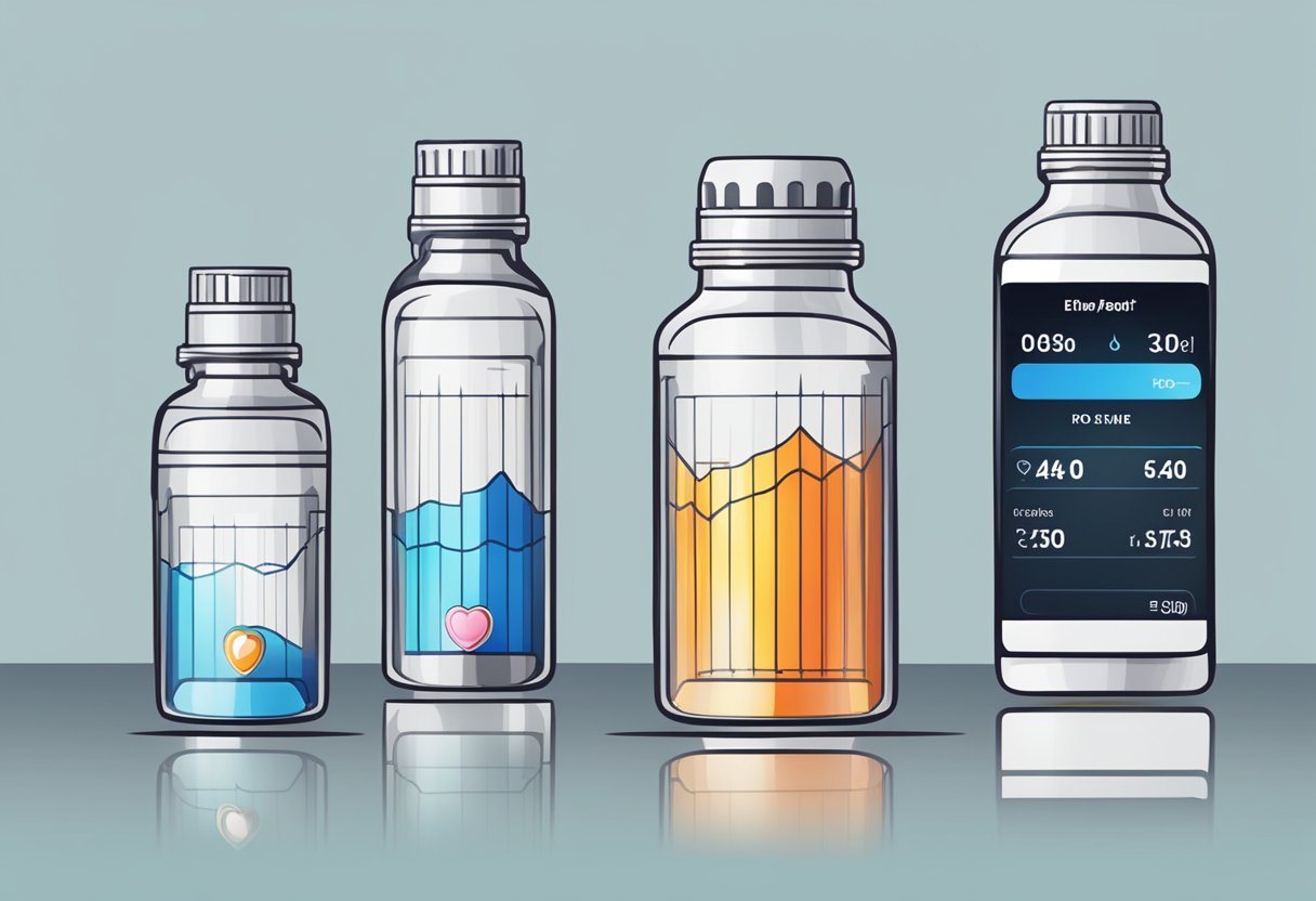 Enalapril bottle with heart rate monitor showing decrease