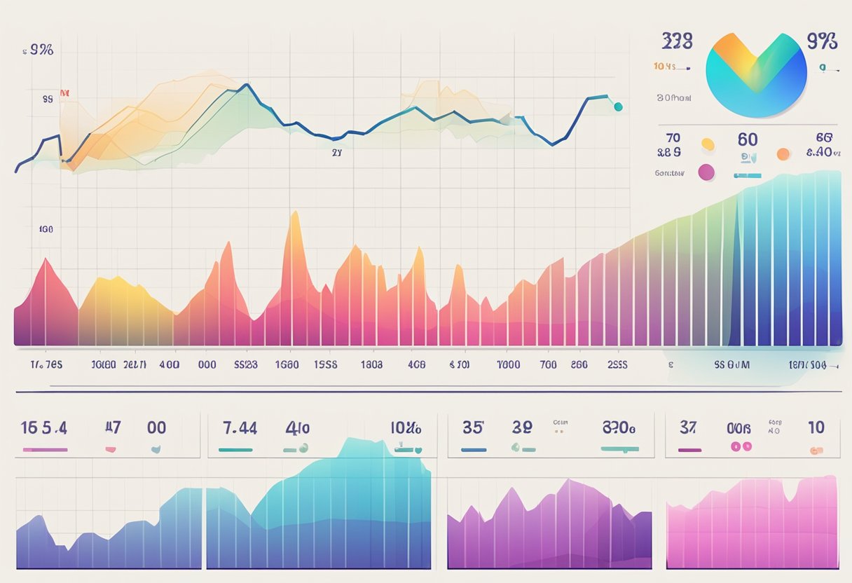 A heart rate monitor displays decreasing numbers across different age groups